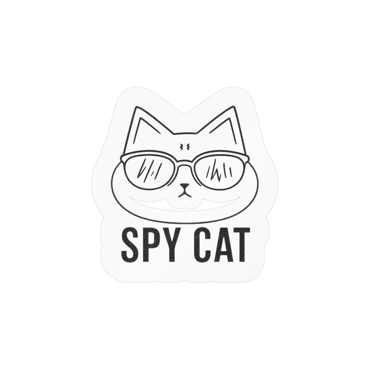 Spy Cat Sticker | Cute Secret Agent Feline Vinyl Decal - alternate angle 1, merchandise